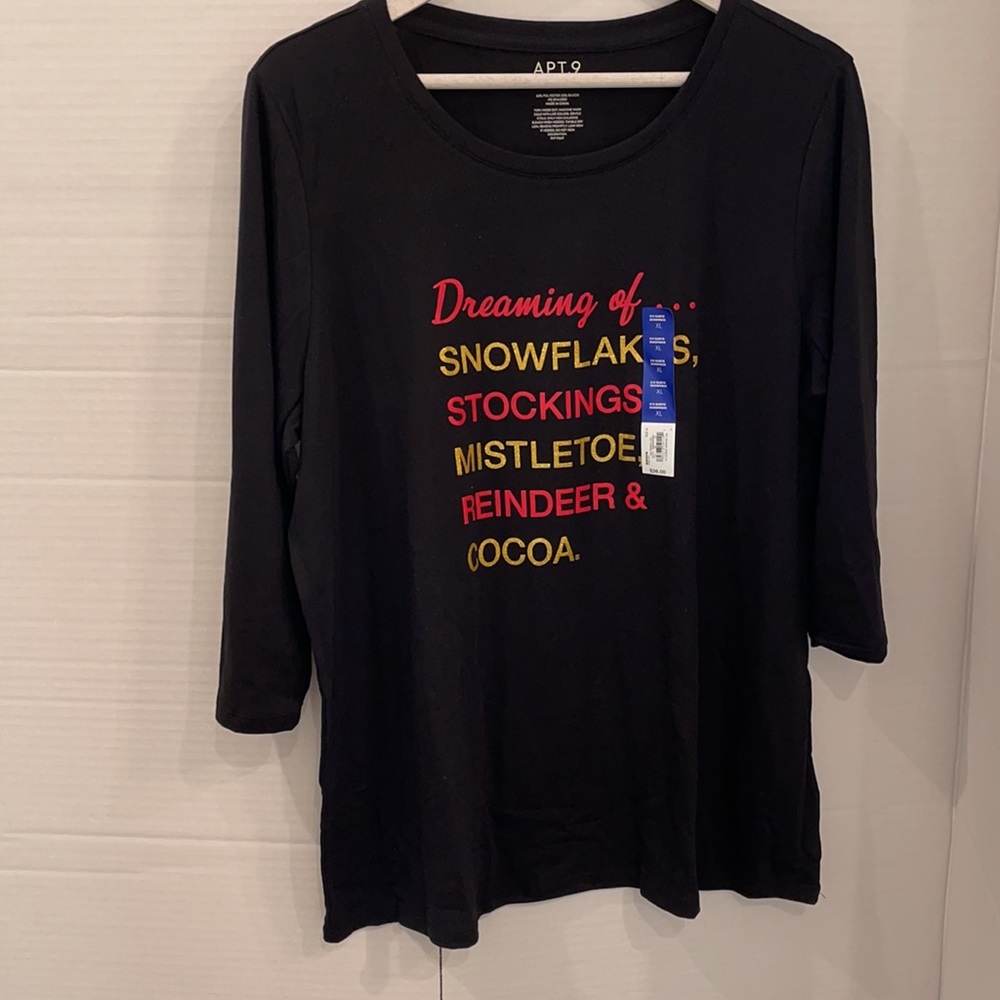 Apt 9 Winter Season Fun Tee Shirt - Picture 3 of 4